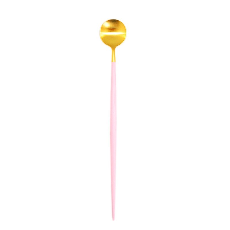 GOA Pink Matte Gold Long Drink Spoon - ช้อนส้อม - สแตนเลส สึชมพู