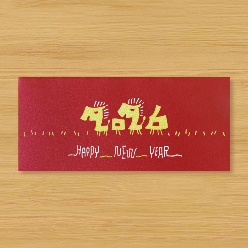 【2026 HAPPY NEW YEAR】Hand-Painted Red Envelope / Ang Pao Bag \ Year of the Horse - Chinese New Year - Paper Red