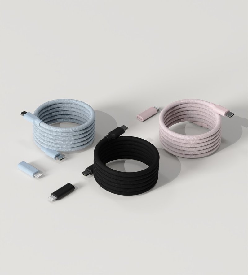 Allite USB C to L轉接頭+Allite 磁吸收納編織快充 - 行動電源/充電線 - 其他材質 黑色