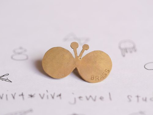 viva viva jewel studio MUJI てふてふ Butterfly ちびブローチ 素材 真鍮