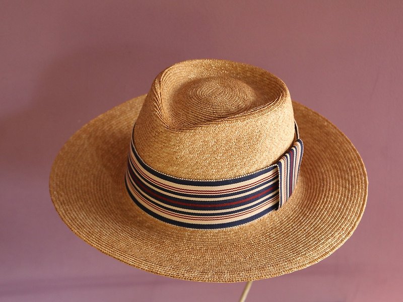 広つばティアードロップの麦わら帽 Sophi ソフィー - 帽子 - 寄せ植え・花 ブルー