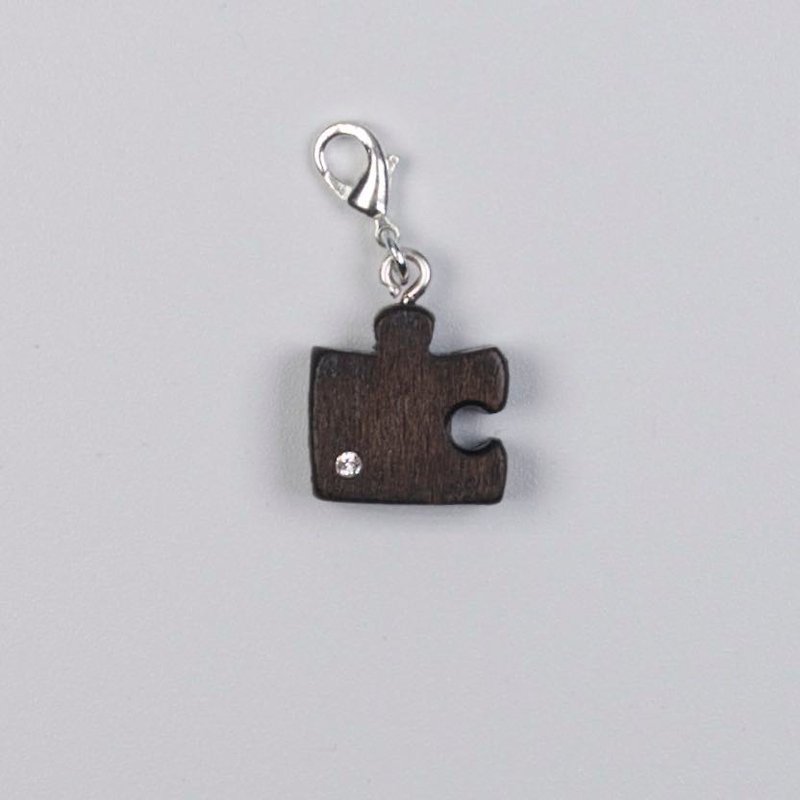 Puzzle wooden charm - พวงกุญแจ - ไม้ สีนำ้ตาล