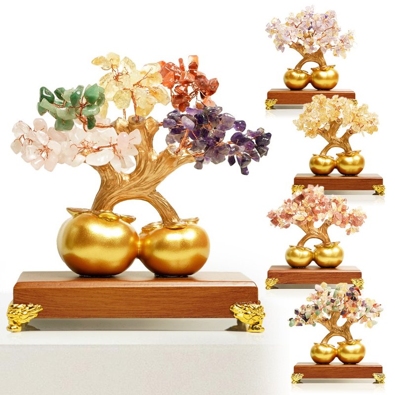 【正佳珠寶】柿柿如意水晶樹 聚財鎮宅 五行水晶能量 水晶樹 - 其他 - 半寶石 多色