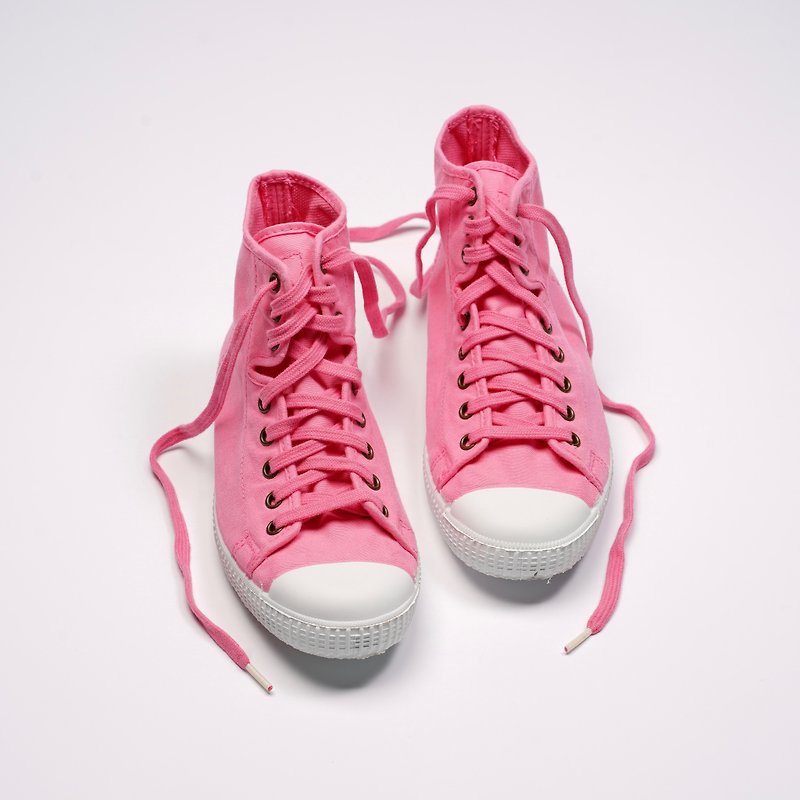 西班牙帆布鞋 CIENTA 61997 69 粉紅色 經典布料 大人 高筒 - 女款休閒鞋 - 棉．麻 粉紅色