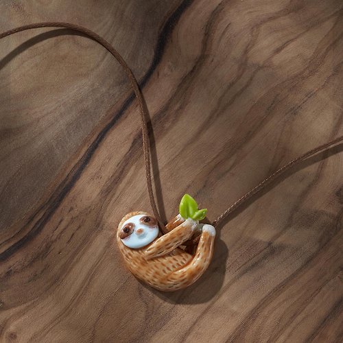 Snail Workshop@淼小 樹懶手工白瓷頸鏈