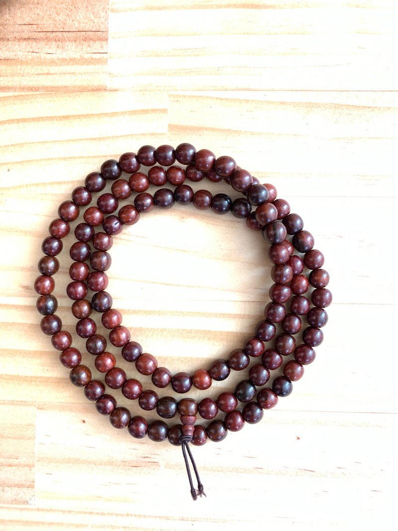 CYPRESS red rosewood 108 beads - สร้อยข้อมือ - ไม้ สีนำ้ตาล