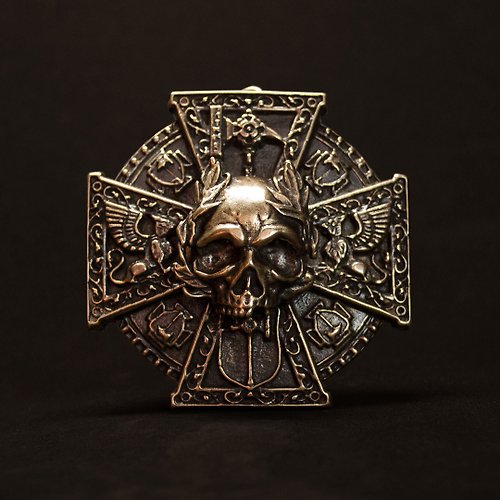 Copper Raven The Warhammer Imperial Cross Brooch