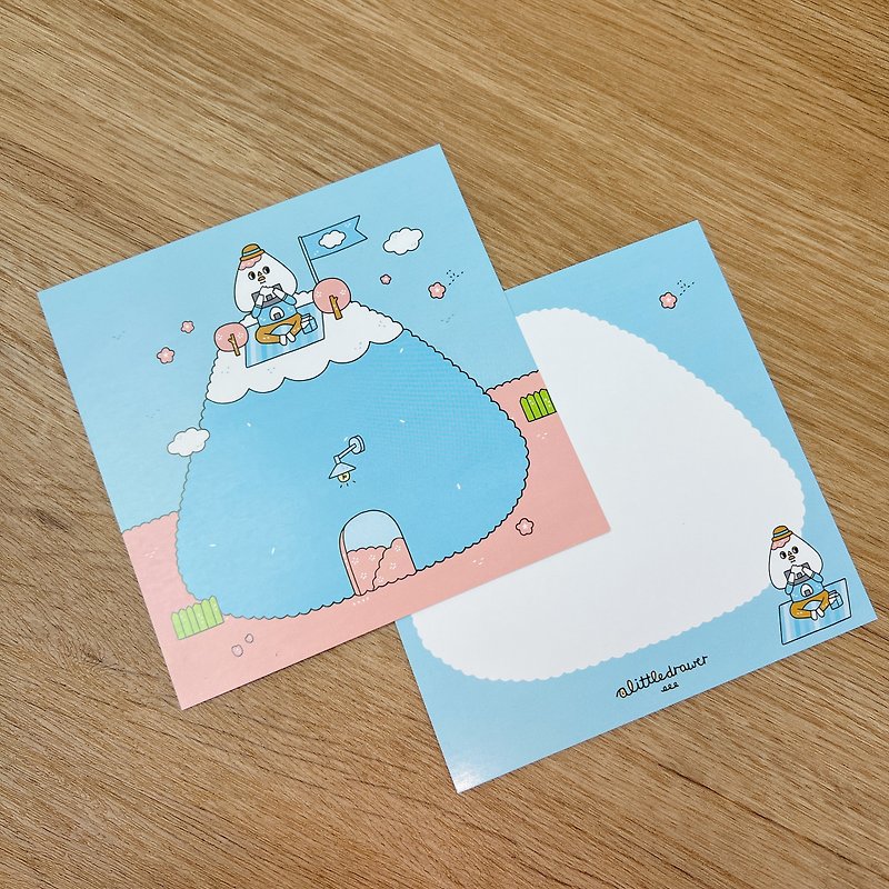 富士山飯團/ 明信片 賀卡 - 心意卡/卡片 - 紙 藍色
