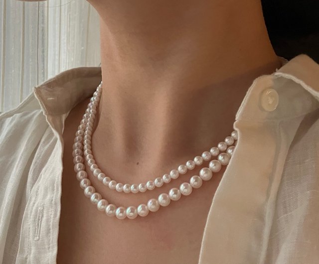 Special price Akoya pearl double strand necklace genuine