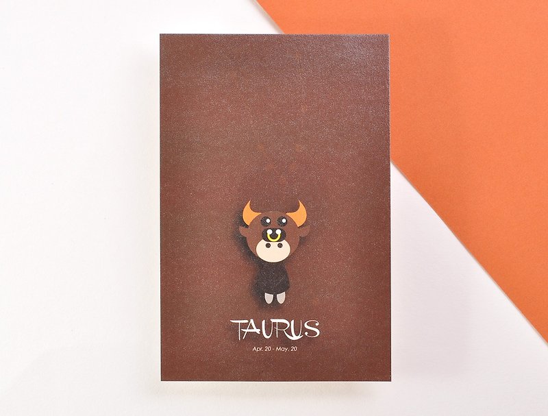 The 12 constellations character birthday card and postcard - Taurus - Cards & Postcards - Paper Brown