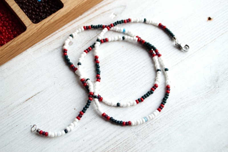 Young Lion Cobra Necklace Handmade Czech Beaded Jewelry Vintage Boho Style - 項鍊 - 玻璃 多色