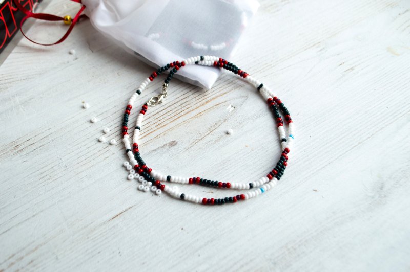 Young Lion Cobra Necklace Handmade Czech Beaded Jewelry Vintage Boho Style - 項鍊 - 玻璃 多色