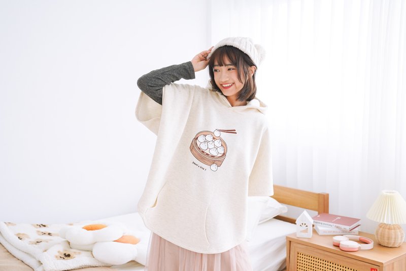 Mochi Rabbit Pure Milk Thick Cloak Jacket (Linen White) - เสื้อแจ็คเก็ต - ผ้าฝ้าย/ผ้าลินิน ขาว