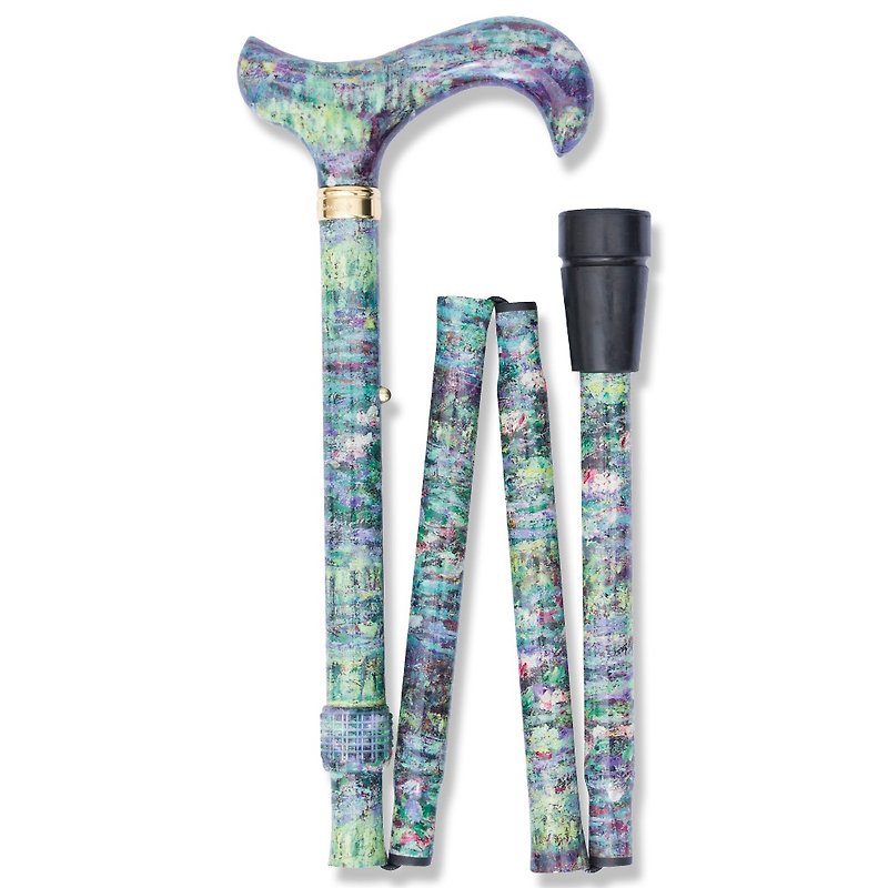 Foldable storage + height adjustment. Fashion Folding Cane <Monet Water Lily Pond-Thick Style> - Other - Other Metals 