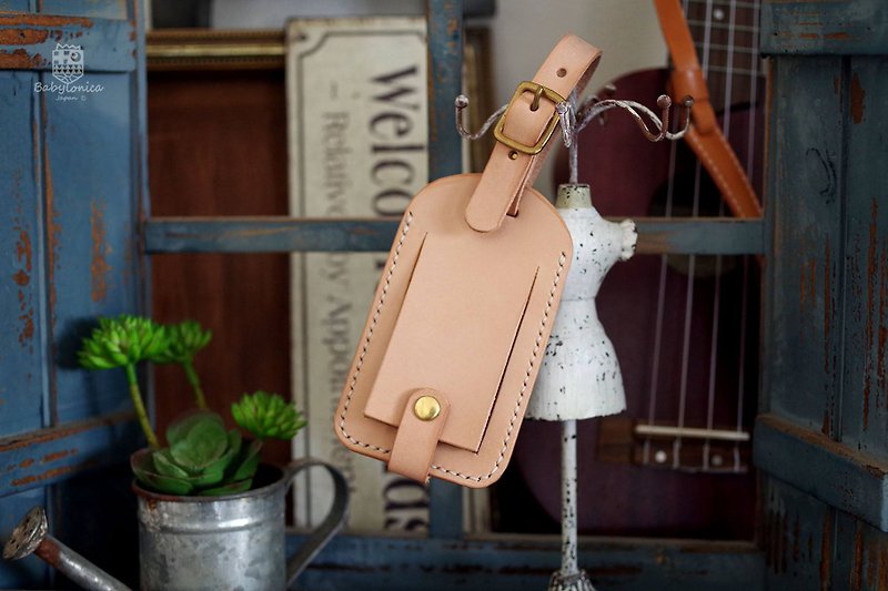 Saddle leather key holder (hanger) - Luggage Tags - Genuine Leather White