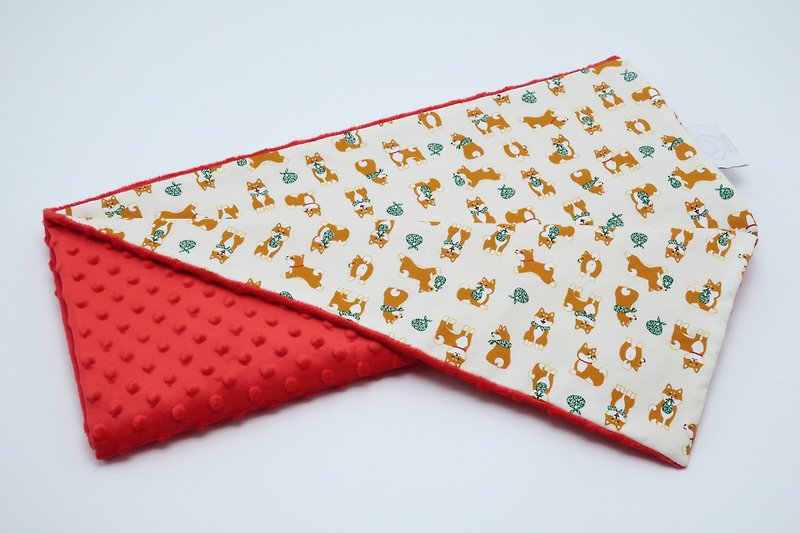 Hush Baby Handmade Receiving Blanket (ShibaInu+Red) - Bedding - Other Materials Multicolor