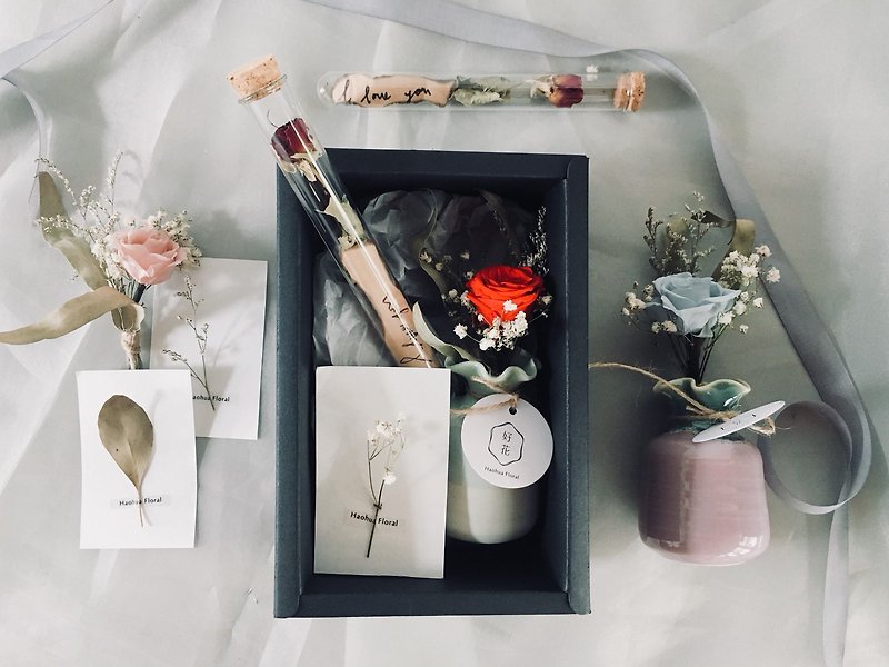 [good flower] not withered rose vase test tube flower exquisite gift box Valentine's Day bouquet Valentine's Day gift - Dried Flowers & Bouquets - Plants & Flowers Red