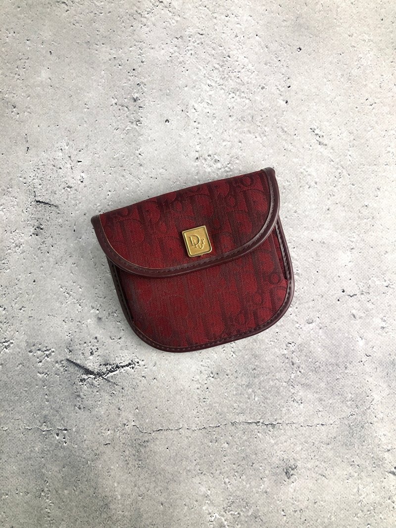 【 日本直送　名牌中古包 】Christian Dior クリスチャン ディオール トロッター コインケース レッド vintage ヴィンテージ 4vky8y - 錢包/皮夾/長短夾 - 棉．麻 紅色