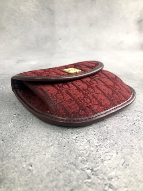 美品✨Christian Dior コインケース サドル レッド トロッター 日本直送名牌中古包】Christian Dior クリスチャンディオール