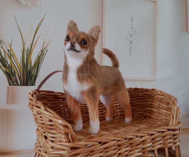 Realistic Chihuahua dog toy crochet 10 inches hign/