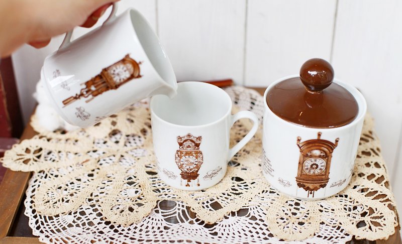 【好日戀物】荷蘭vintage 陶瓷奶壺/糖罐 (一組) - 茶具/茶杯 - 瓷 咖啡色