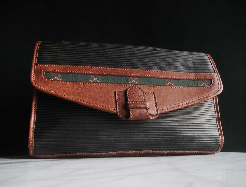 Glorious Era OLD ERA _Early Second Hand Antique Bag Leather Clutch - กระเป๋าคลัทช์ - วัสดุอื่นๆ 