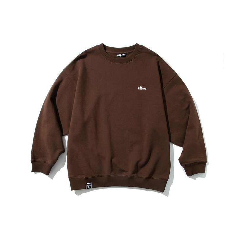 odd CIRKUS Long Sleeve Sweatshirt / Brown - เสื้อฮู้ด - ผ้าฝ้าย/ผ้าลินิน สีนำ้ตาล