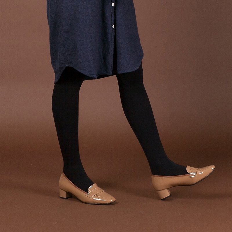 [Scene in the rain] Penny Waterproof Low Heel Loafers- Khaki Coco - Rain Boots - Waterproof Material Khaki