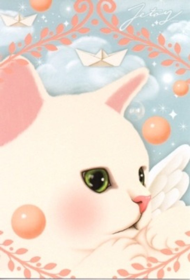 Jetoy, choo choo sweet cat angel series postcard (J1210301) cat Christmas card - การ์ด/โปสการ์ด - กระดาษ หลากหลายสี