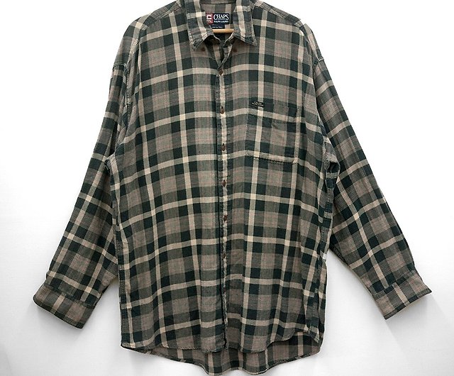 CHAPS RALPH LAUREN long-sleeved shirt checked second-hand vintage - Shop  afterworktw Men's Shirts - Pinkoi
