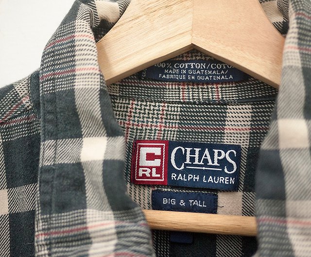 CHAPS RALPH LAUREN long-sleeved shirt checked second-hand vintage - Shop  afterworktw Men's Shirts - Pinkoi