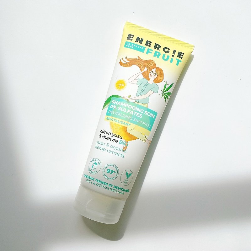 Energie Fruit Soothing Warm Pomelo Organic Shampoo (for normal or soft hair) - Shampoos - Eco-Friendly Materials Yellow