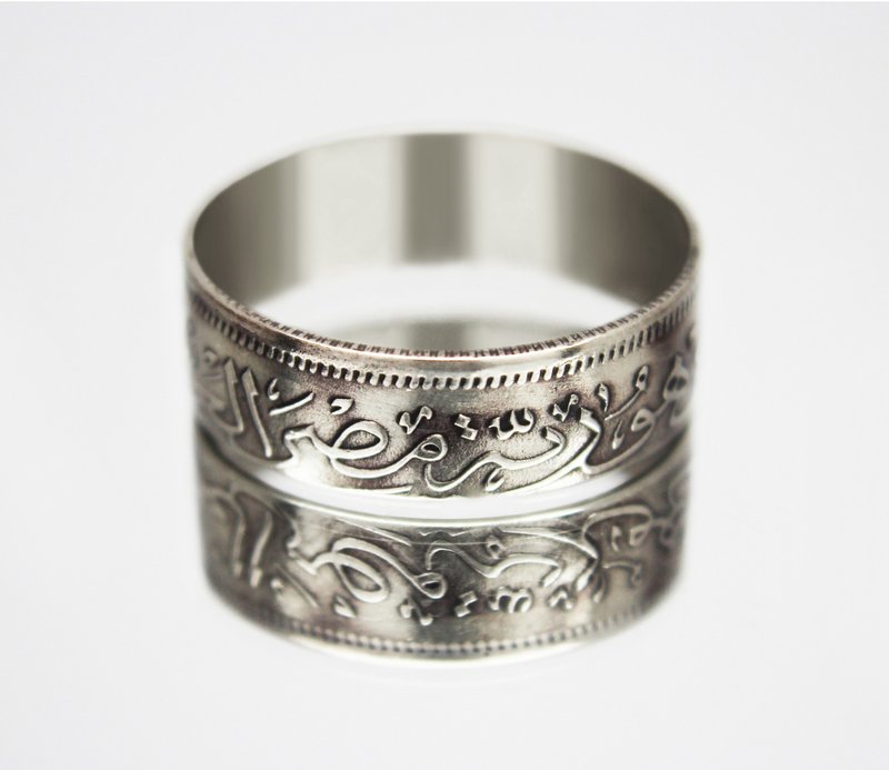 Egypt Coin Ring 5 piastres 1967 Egyptian ring Egypt ring Egyptian ring men - 戒指 - 其他金屬 