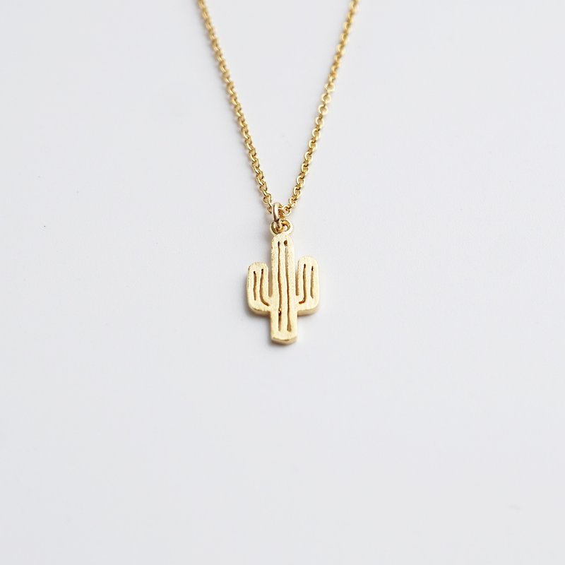 Gold Cactus Necklace - 14K Gold Filled - Chokers - Other Metals Gold