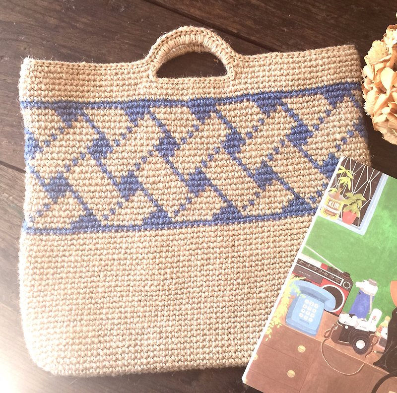 Walking cherish flax weaving bag / Linen line / woven bag / handbag - Handbags & Totes - Cotton & Hemp Khaki