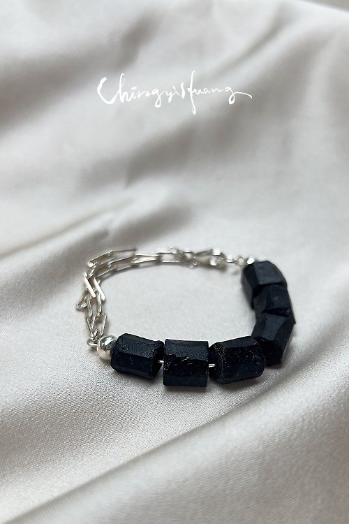 chingyihuang_jewelry CYH- 天然巴西黑碧璽純銀手鍊