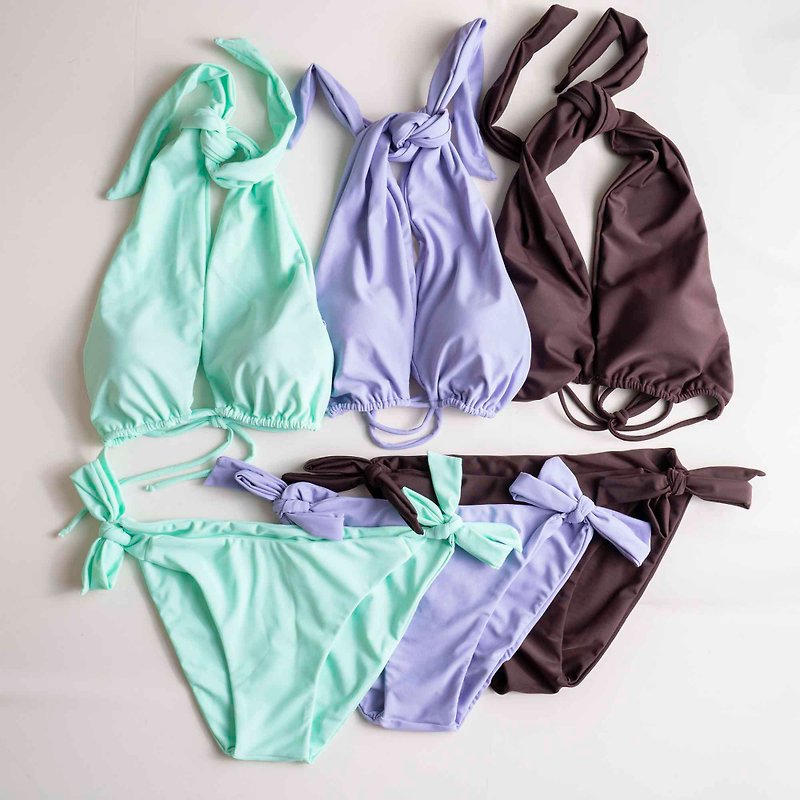 Match me swimwear Claire bikini set plain colors - Women's Swimwear - Eco-Friendly Materials Multicolor