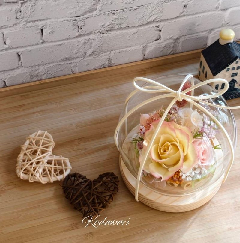 Morning Light Whispers Preserved Flower Dome | Floral Arrangement | Congratulatory Gift | Christmas, Birthday, Valentine's Day, Promotion - ช่อดอกไม้แห้ง - พืช/ดอกไม้ 