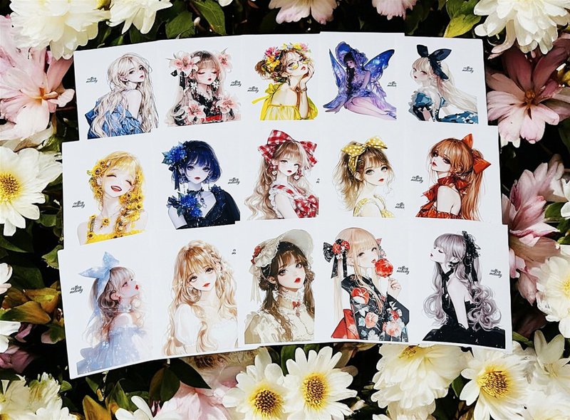 【Pinkoi先行販売】第32弾先行 // compact set // 人物ステッカー オリジナルステッカー cotton melody - 貼紙 - 紙 