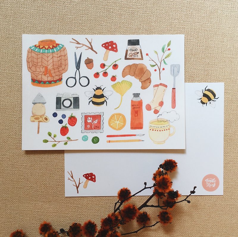 Fav Things About Autumn Postcard - Cards & Postcards - Paper White