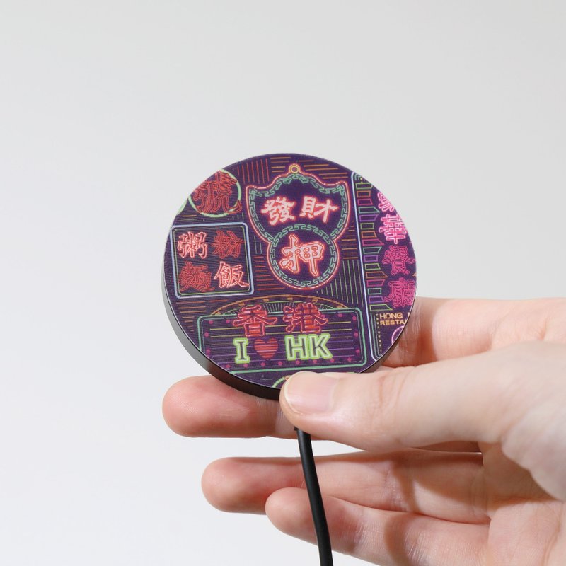 霓虹招牌 - 動態 Qi2 15W 無線充電器 FingerART - 無線充電盤/板/座 - 塑膠 