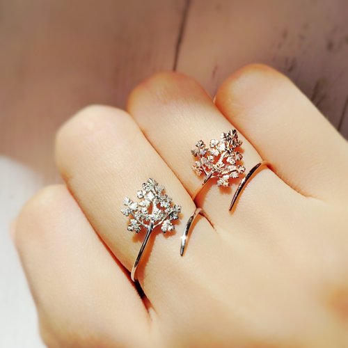 Tamasii Jewellery 芫茜 ( 香菜 ) 純銀開口戒指