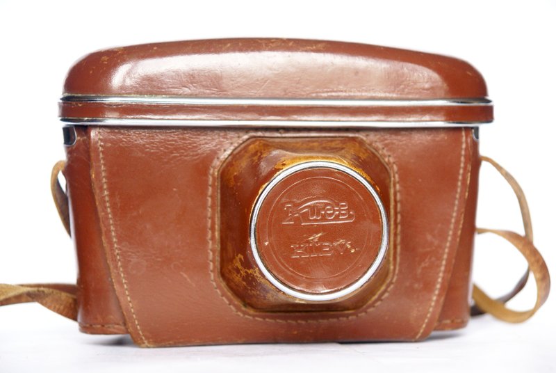 Genuine hard case camera bag for Kiev-4 with strap leather USSR 3/8 - 相機/拍立得/底片相機 - 真皮 咖啡色