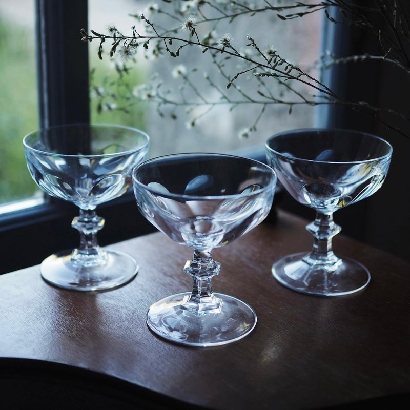 1970 French Cristal dArques Paris crystal glass goblet - แก้วไวน์ - แก้ว สีใส