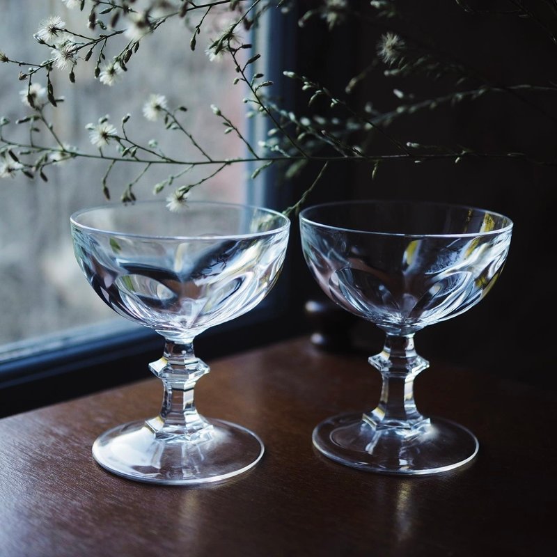 1970年法國Cristal dArques Paris 水晶玻璃高腳杯 - 酒杯/酒器 - 玻璃 透明
