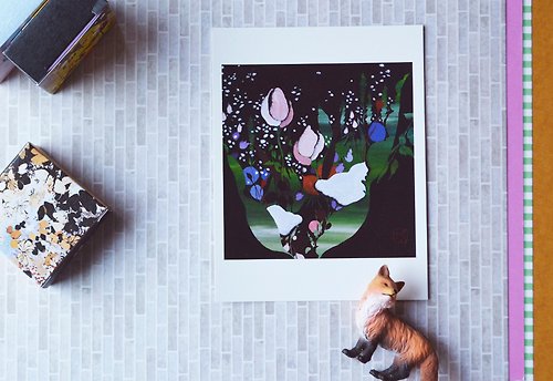 Daphne H.C. Shen 英國 花卉 幾何 厚紙 獨特明信片 五張一套組合 可私訊混搭