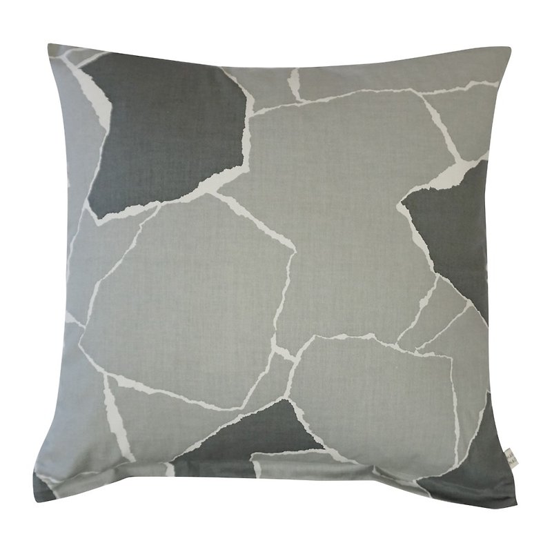 cushion cover / paper line - หมอน - ผ้าฝ้าย/ผ้าลินิน สีเทา