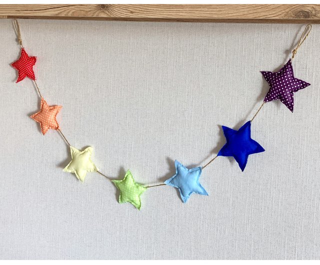 Star Felt Garland - Rainbow