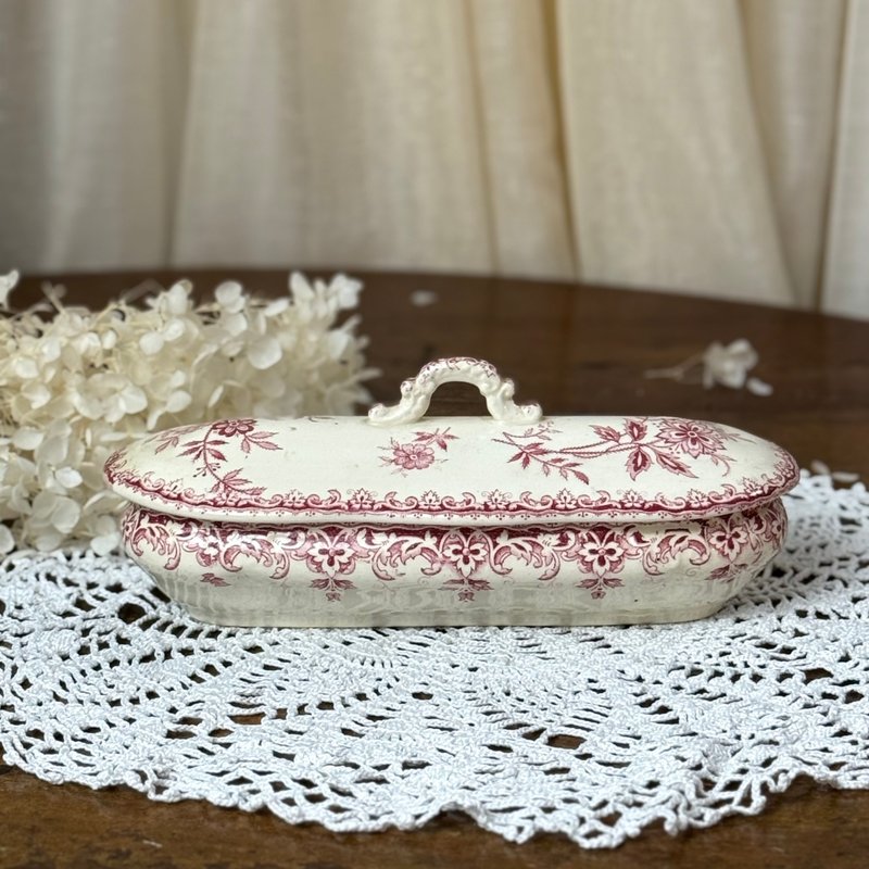 *50749-法國百年Saint-Amand et Hamage瓷器收納盒Nigella 系列 - 居家收納/收納盒/儲物盒 - 瓷 