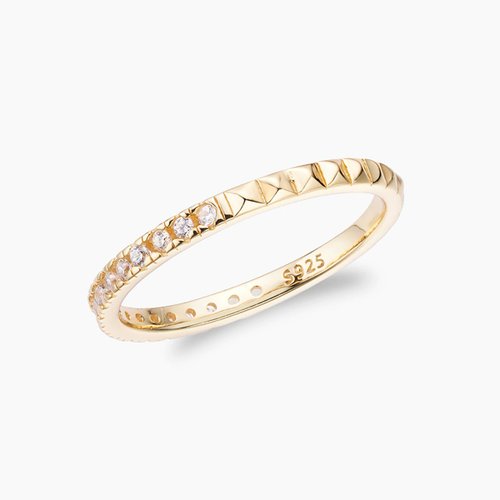 Glowy Jewelry 【新款】【手作】線戒 戒指 - 5A 比利時鋯石 - 925純銀